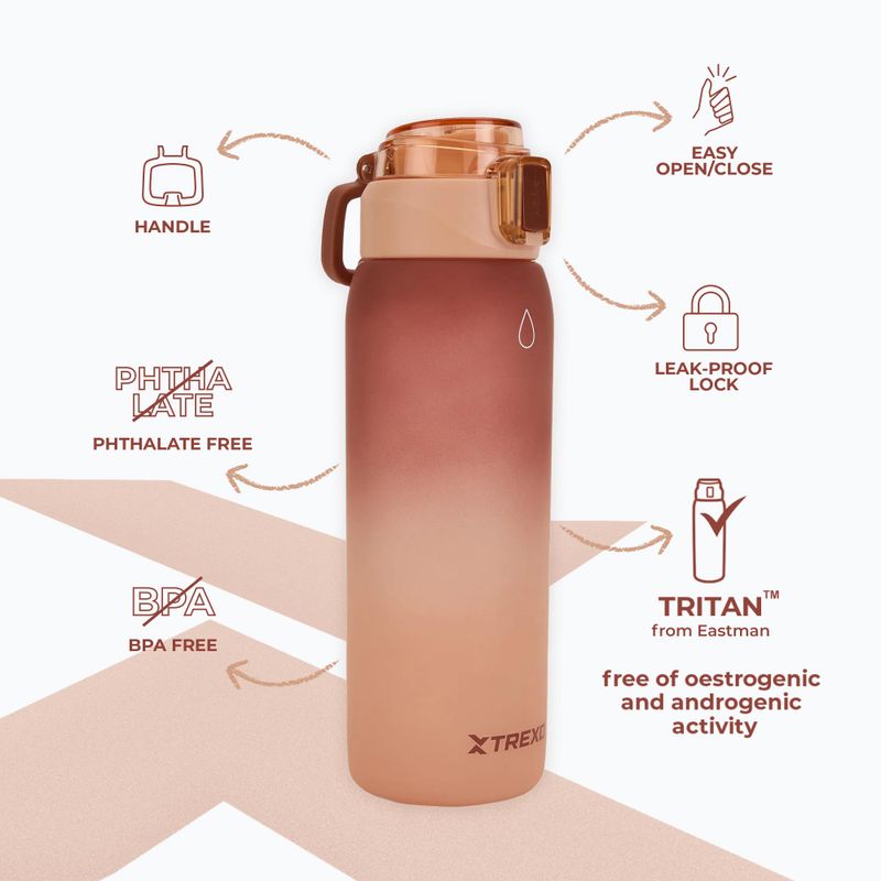 Bidon XTREXO Haust 1000 ml brązowy 3