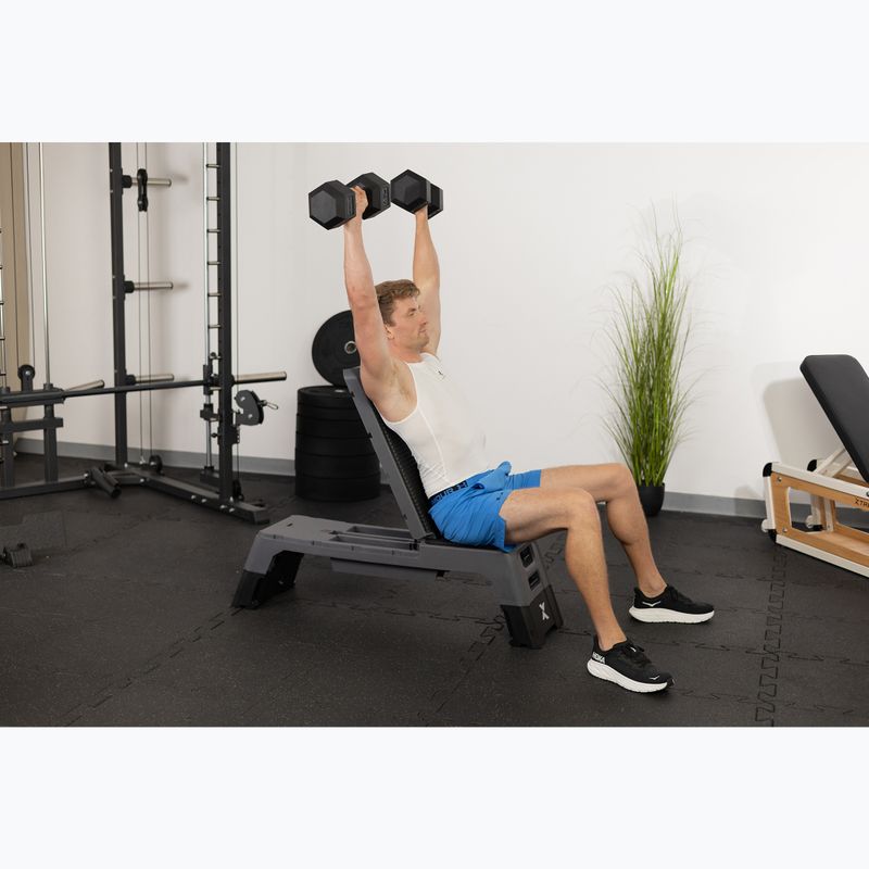 Step do aerobiku TREXO regulowany 2 w 1 z funkcją ławki szary 3