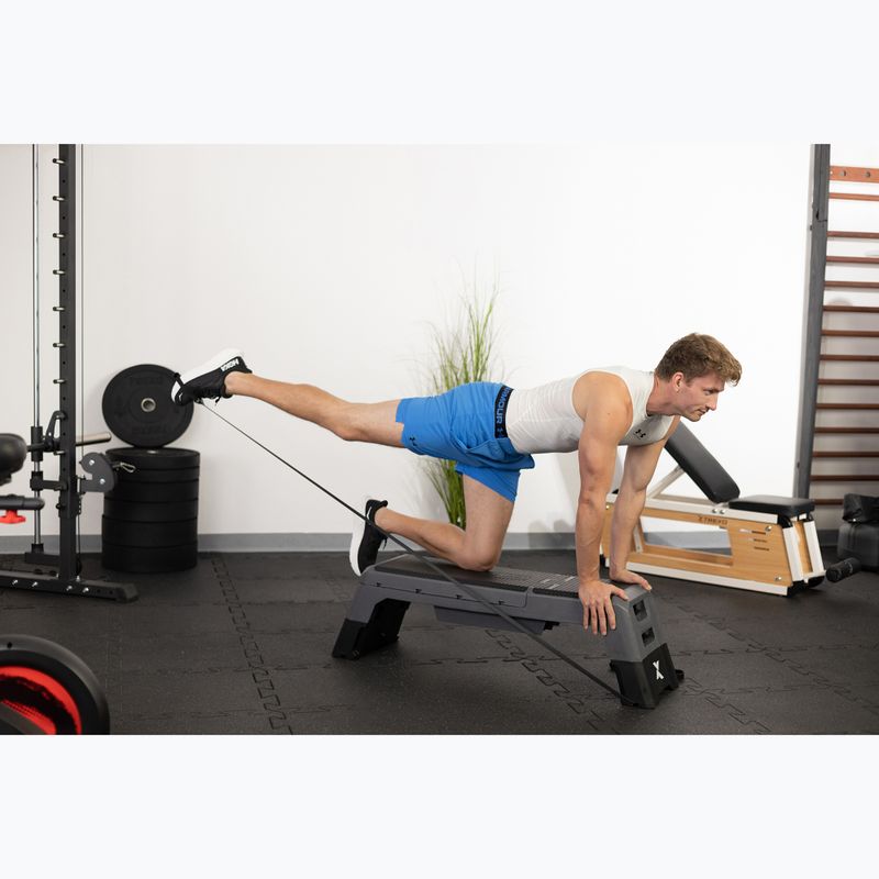 Step do aerobiku TREXO regulowany 2 w 1 z funkcją ławki szary 4