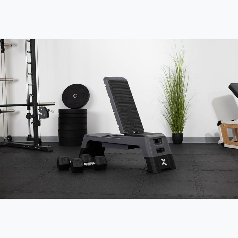 Step do aerobiku TREXO regulowany 2 w 1 z funkcją ławki szary 7