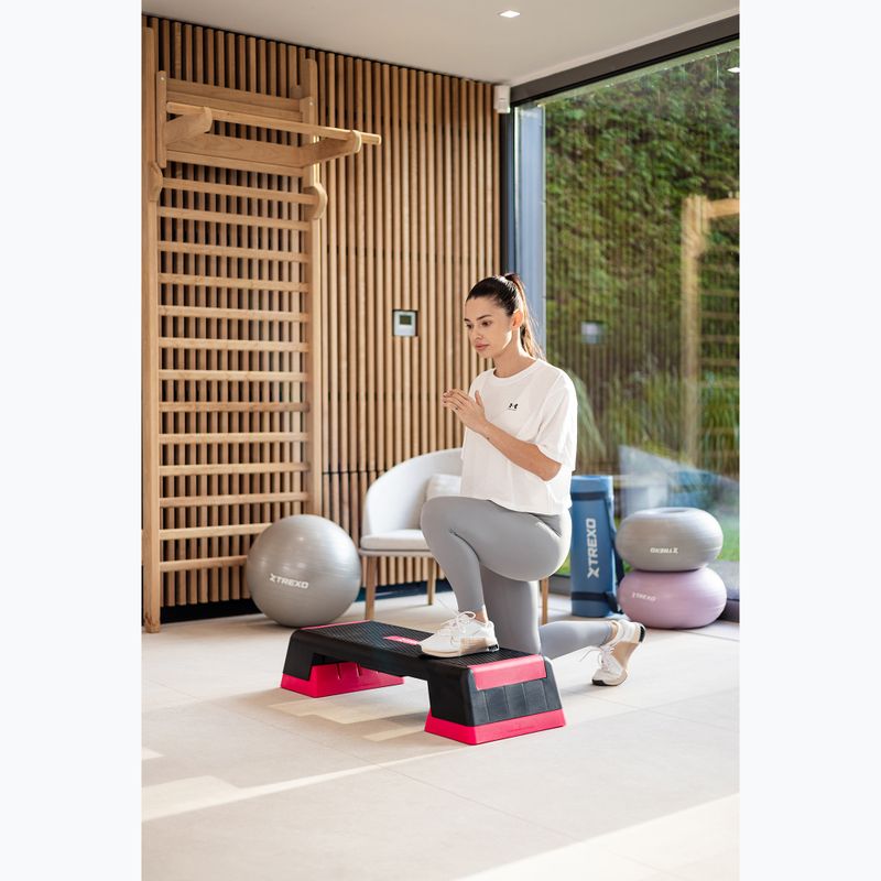 Step do aerobiku XTREXO antypoślizgowy max 250kg różowy 8