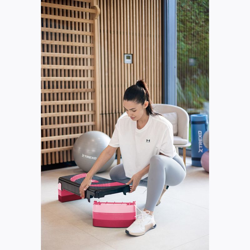 Step do aerobiku XTREXO 3 stopniowy max 250 kg różowy 3