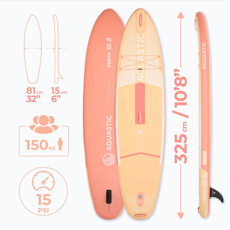 Zestaw deska SUP pompowana AQUASTIC Perth 10'8" allround pomarańczowy 16