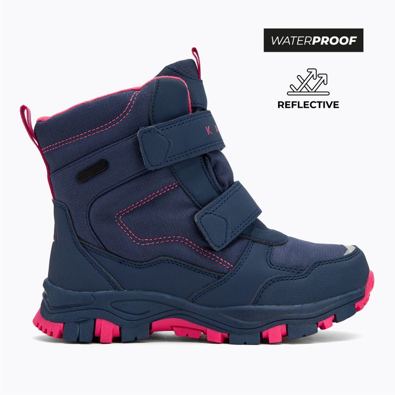 Śniegowce dziecięce KADVA Snowey Mid WaterProof granatowy/fuksja 2