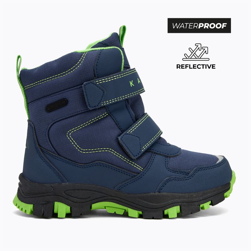 Śniegowce dziecięce KADVA Snowey Mid WaterProof granatowy/zielony 2