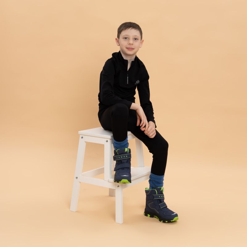 Śniegowce dziecięce KADVA Snowey Mid WaterProof granatowy/zielony 10