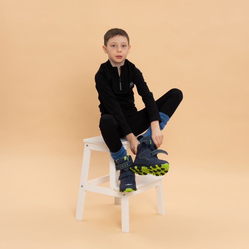 Śniegowce dziecięce KADVA Snowey Mid WaterProof granatowy/zielony 9