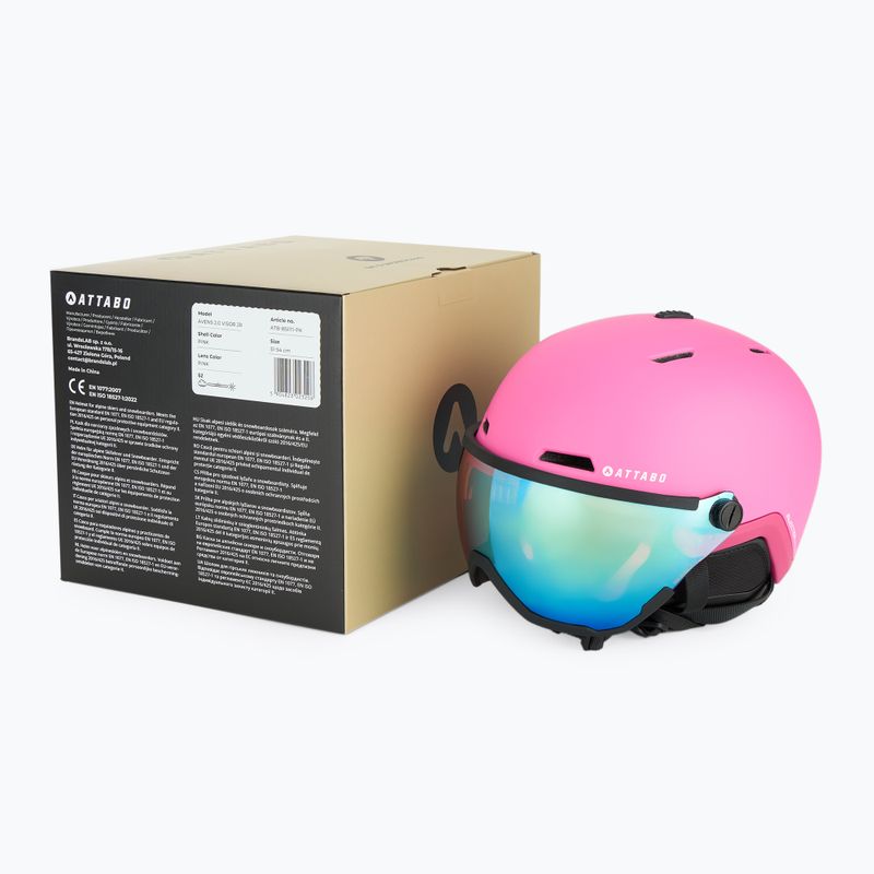 Kask narciarski dziecięcy ATTABO Avens 2.0 Jr Visor różowy 12