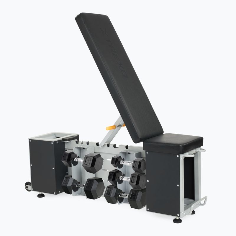 Zestaw TREXO Ławka Storage + Hantle Hex czarny