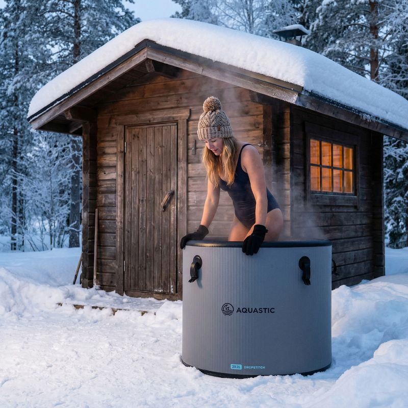 Basen do morsowania AQUASTIC BrrFree 382 l dropstitch szary 4