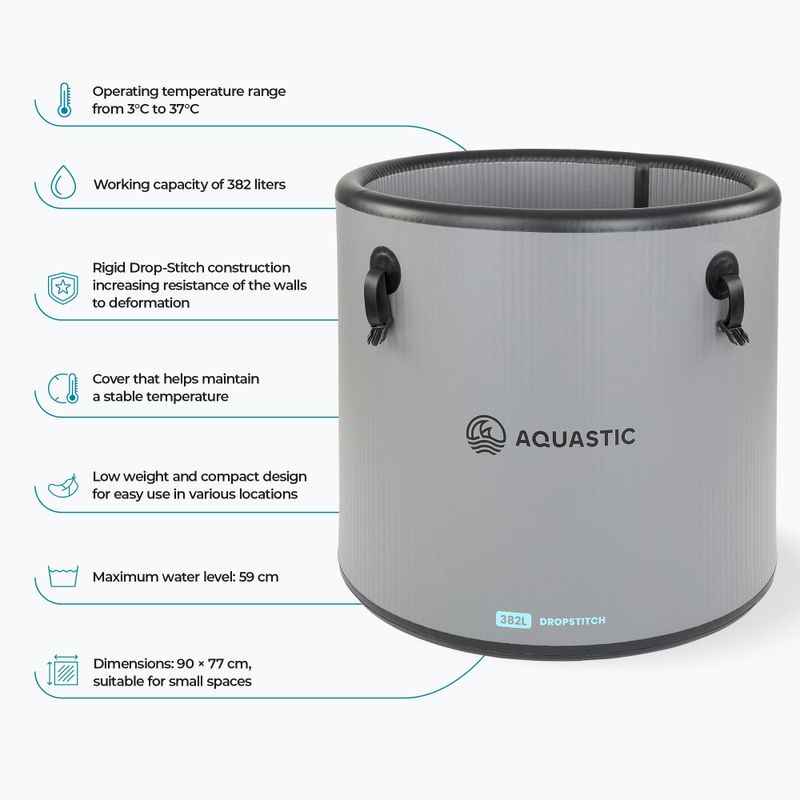 Basen do morsowania AQUASTIC BrrFree 382 l dropstitch szary 8