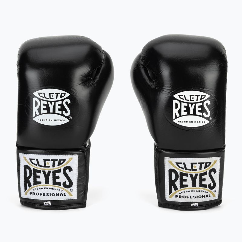 Rękawice bokserskie Cleto Reyes Thumb in Cow Leather black/silver 2