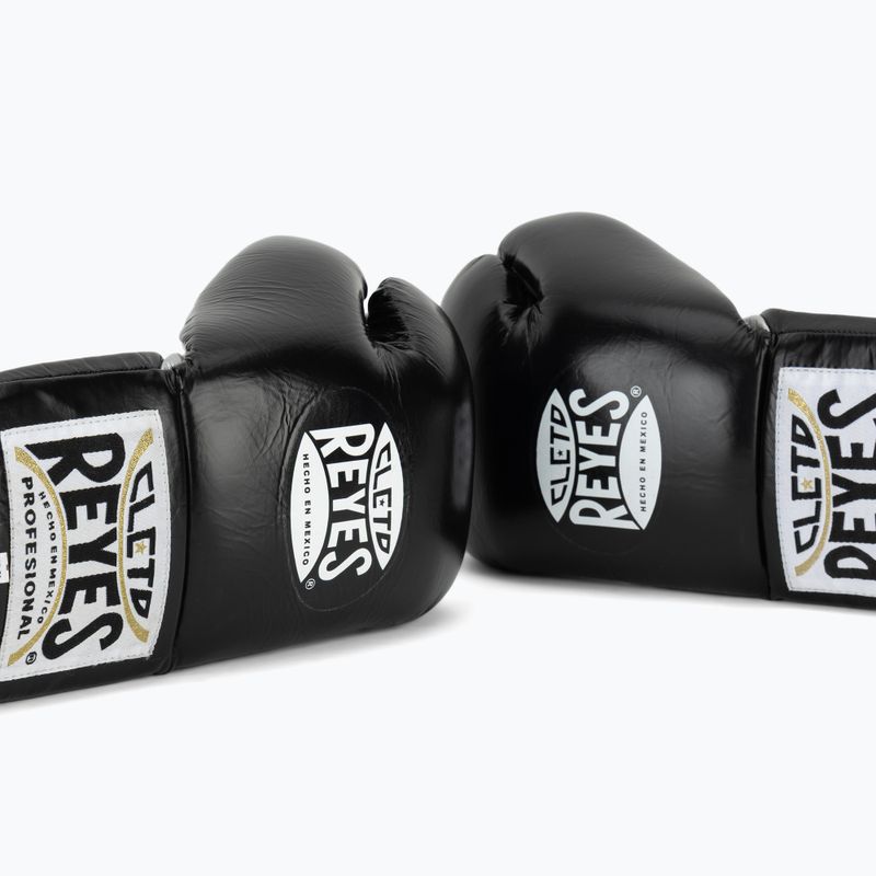 Rękawice bokserskie Cleto Reyes Thumb in Cow Leather black/silver 7