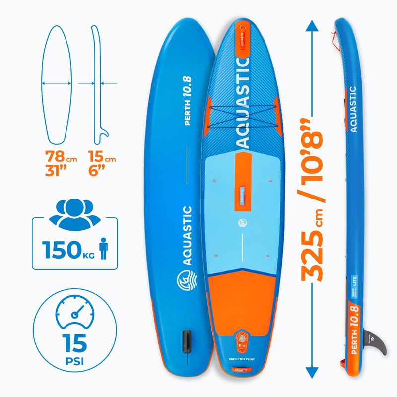 Deska SUP AQUASTIC Perth 10'8" niebieski 17