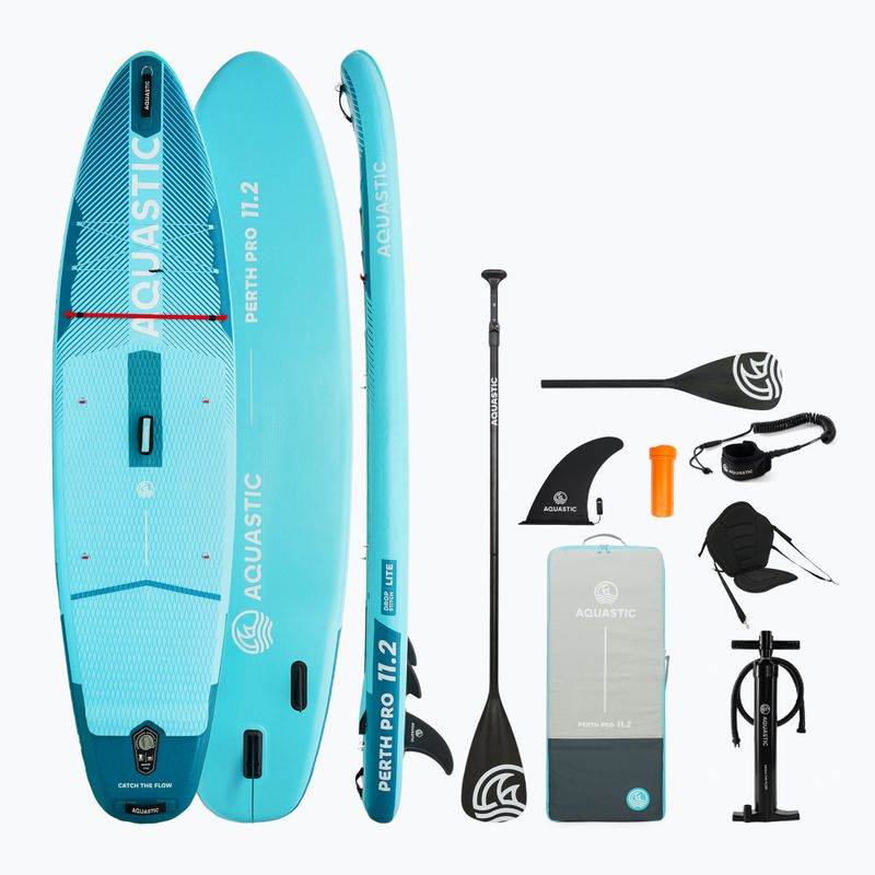 Zestaw deska SUP pompowana AQUASTIC Perth Pro 11'2" allround zielony
