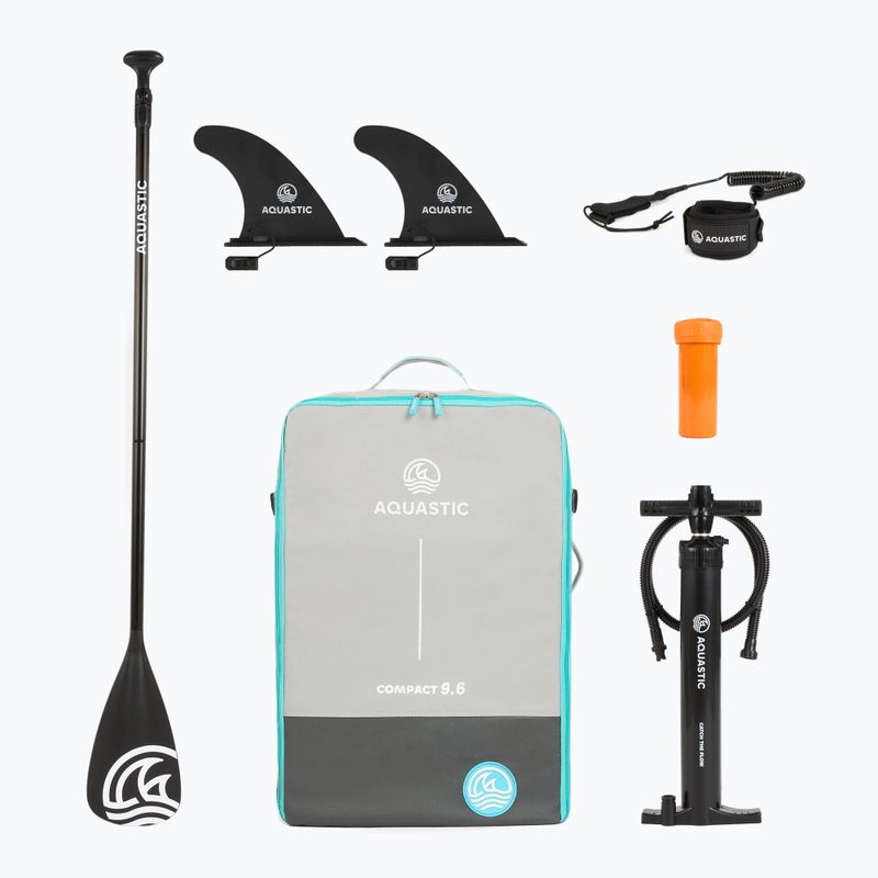 Zestaw deska SUP pompowana AQUASTIC Compact 9'6" różowy 17