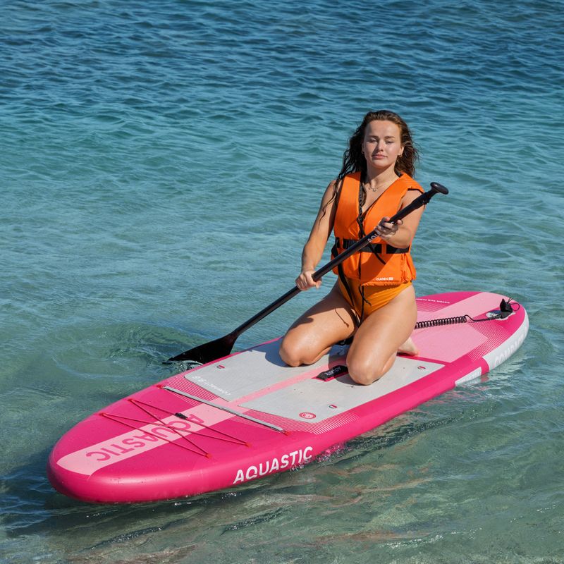 Zestaw deska SUP pompowana AQUASTIC Compact 9'6" różowy 18