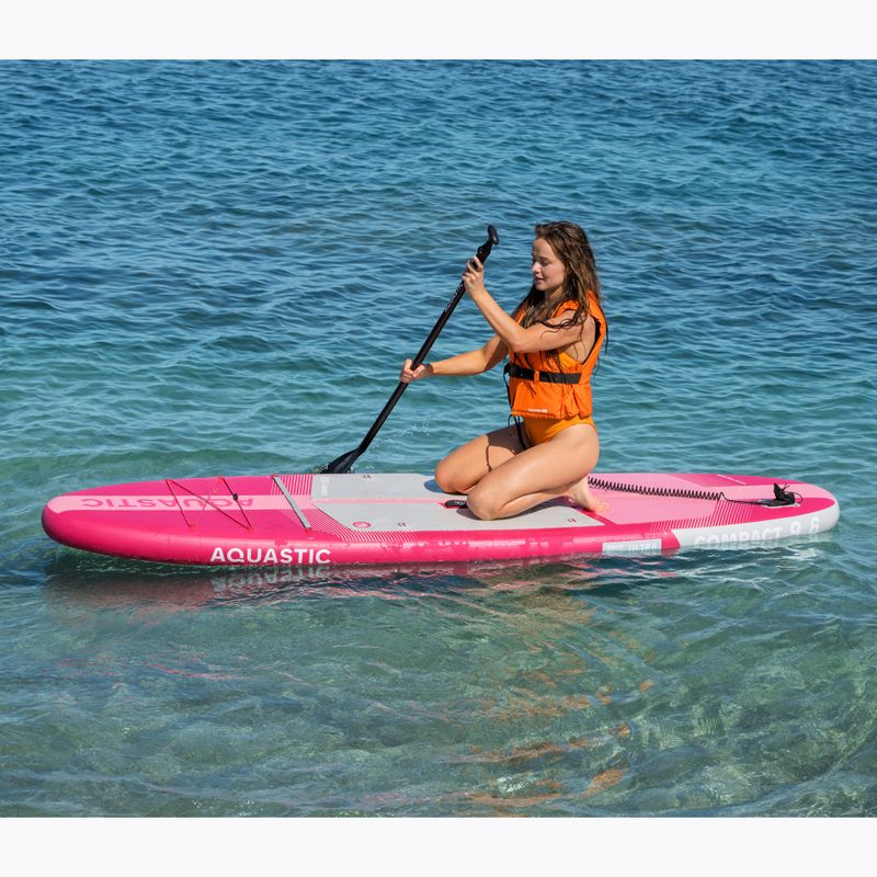 Zestaw deska SUP pompowana AQUASTIC Compact 9'6" różowy 19