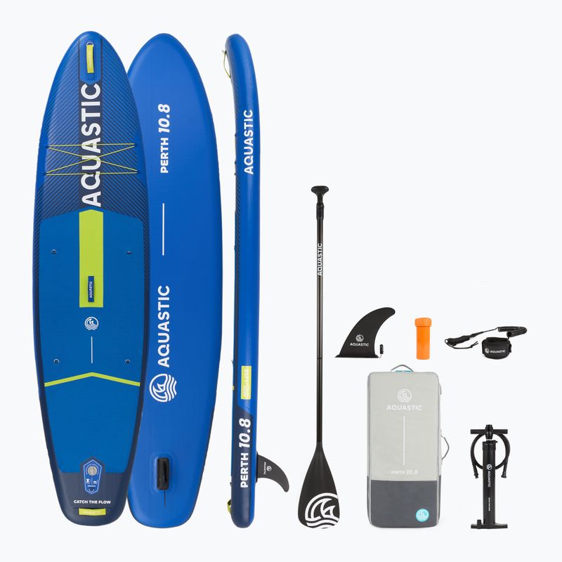 Zestaw deska SUP pompowana AQUASTIC Perth 10'8" allround ciemny niebieski