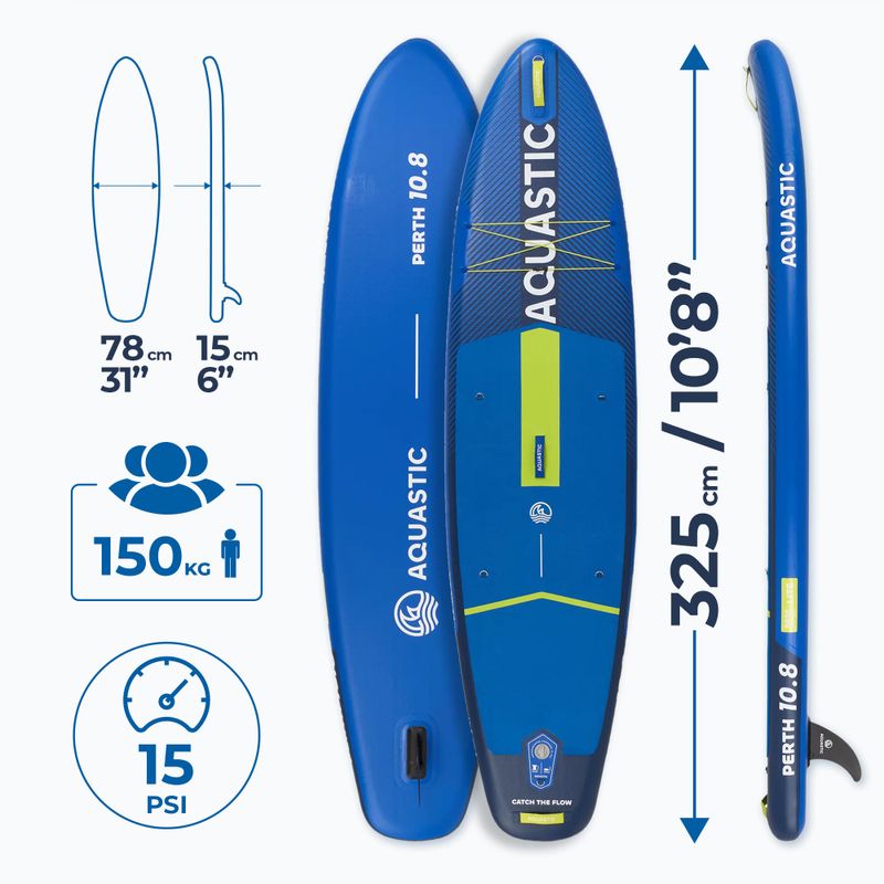 Deska SUP AQUASTIC Perth 10'8" allround ciemny niebieski 17