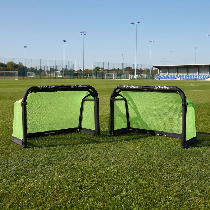 Bramka do piłki nożnej OneTeam SWIFTGOAL 150 x 90 cm składana czarny/zielony 4