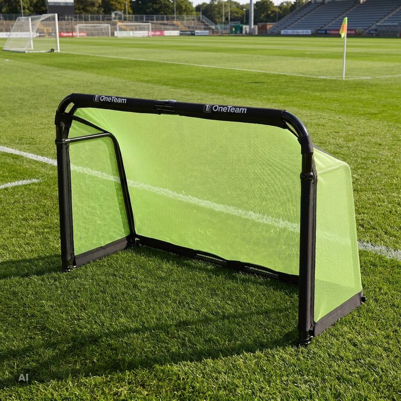 Bramka do piłki nożnej OneTeam SWIFTGOAL 180 x 120 cm składana czarny/zielony 4