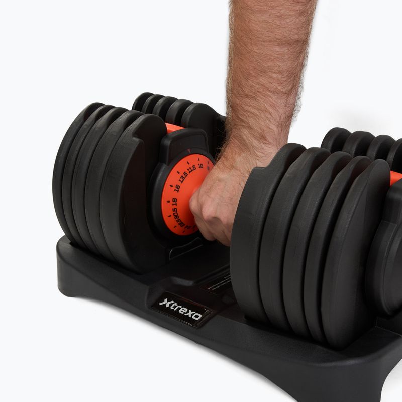 Hantel regulowana XTREXO 24 kg EVO czarny 10