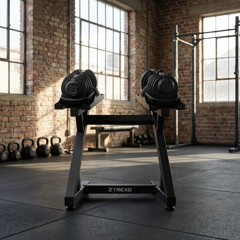 Stojak na hantle regulowane XTREXO czarny 4