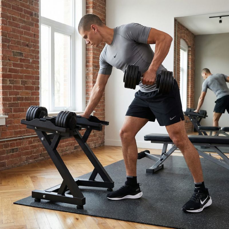 Stojak na hantle regulowane XTREXO czarny 5