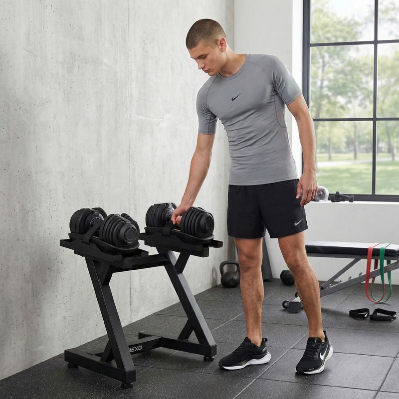 Stojak na hantle regulowane XTREXO czarny 6