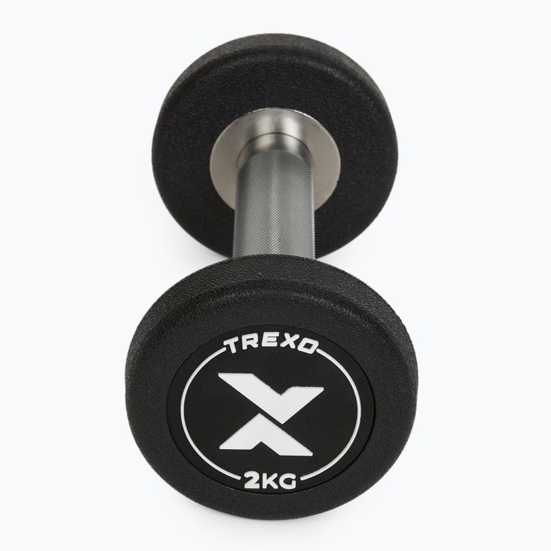 Hantel żeliwny gumowany XTREXO Pro 2 kg czarny 6