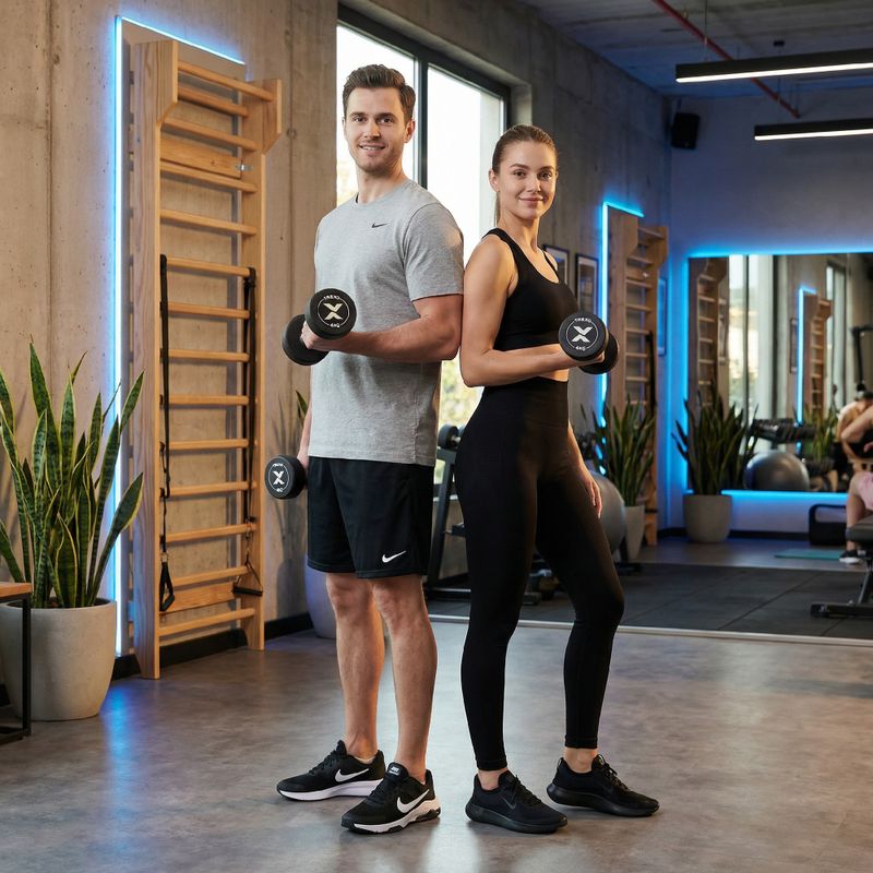 Hantel żeliwny gumowany XTREXO Pro 4 kg czarny 4