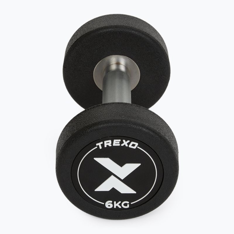 Hantel żeliwny gumowany XTREXO Pro 6 kg czarny 7