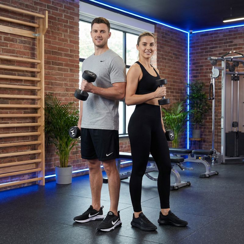 Hantel żeliwny gumowany XTREXO Pro 10 kg czarny 5