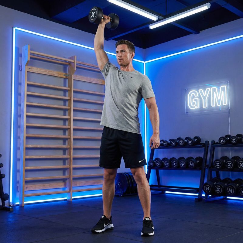 Hantel żeliwny gumowany XTREXO Pro 10 kg czarny 6