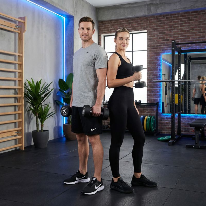 Hantel żeliwny gumowany XTREXO Pro 12 kg czarny 5