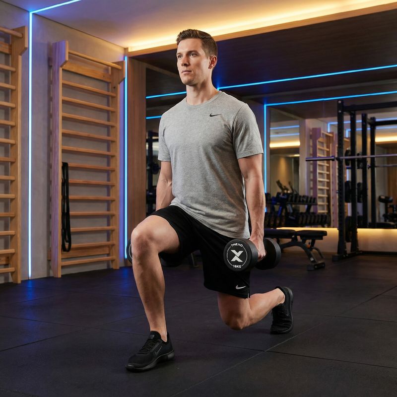 Hantel żeliwny gumowany XTREXO Pro 16 kg czarny 4