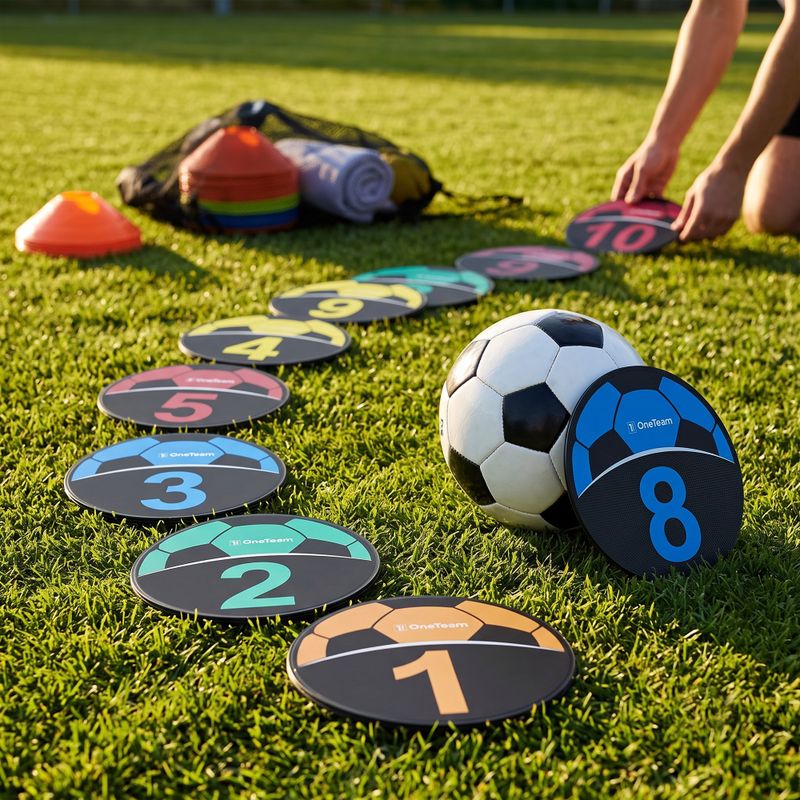 Znaczniki treningowe OneTeam TRF08 10 szt. SOCCER 2