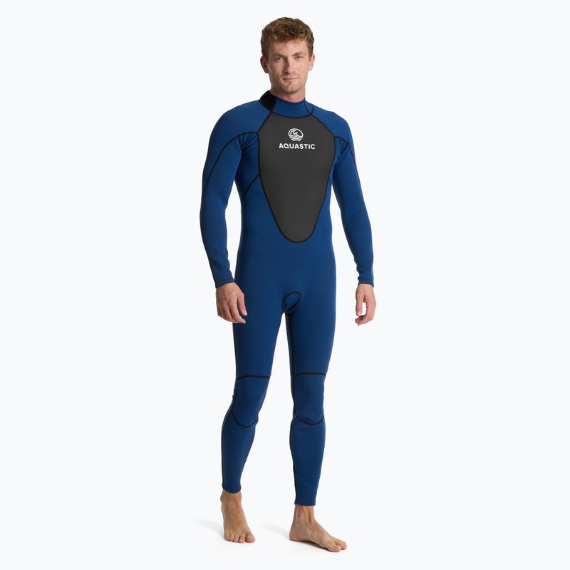 Pianka surfingowa męska AQUASTIC z neoprenu 3/2 mm WAVEY 3/2 granatowy