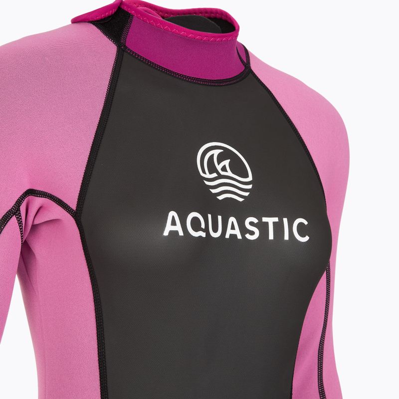 Pianka do pływania damska AQUASTIC z neoprenu 3/2 mm WAVEY różowy 14