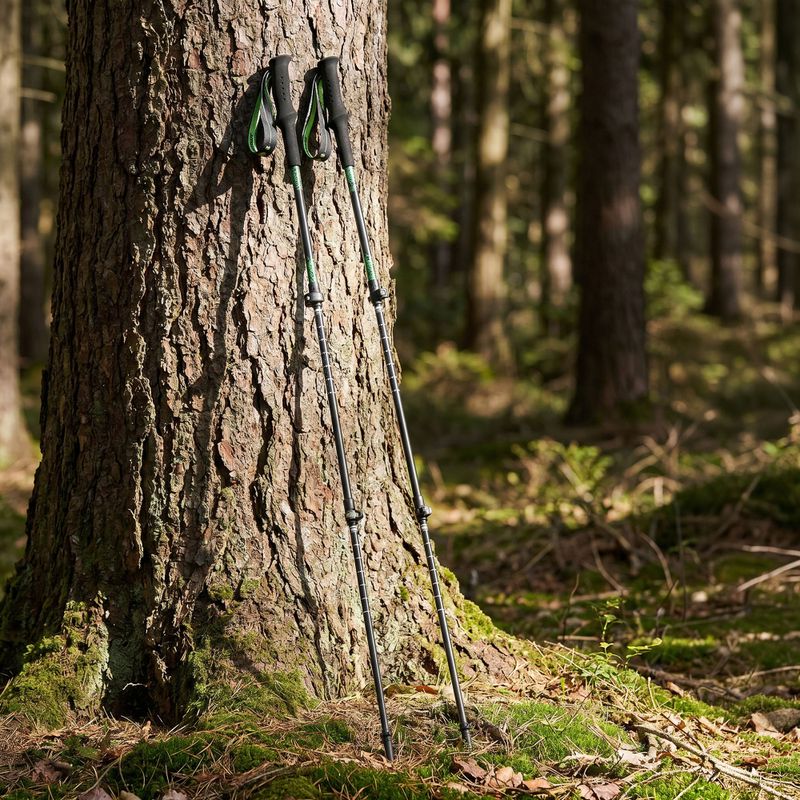 Kije trekkingowe KADVA Torre  regulowane karbonowe zielony 9