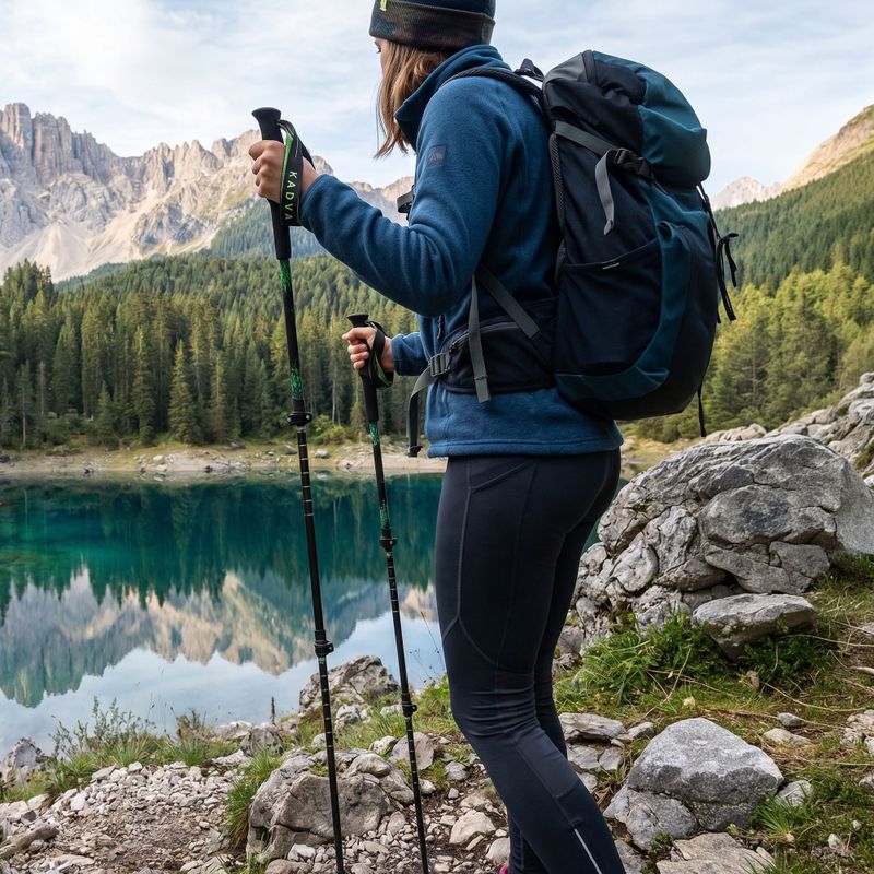 Kije trekkingowe KADVA Torre  regulowane karbonowe zielony 10