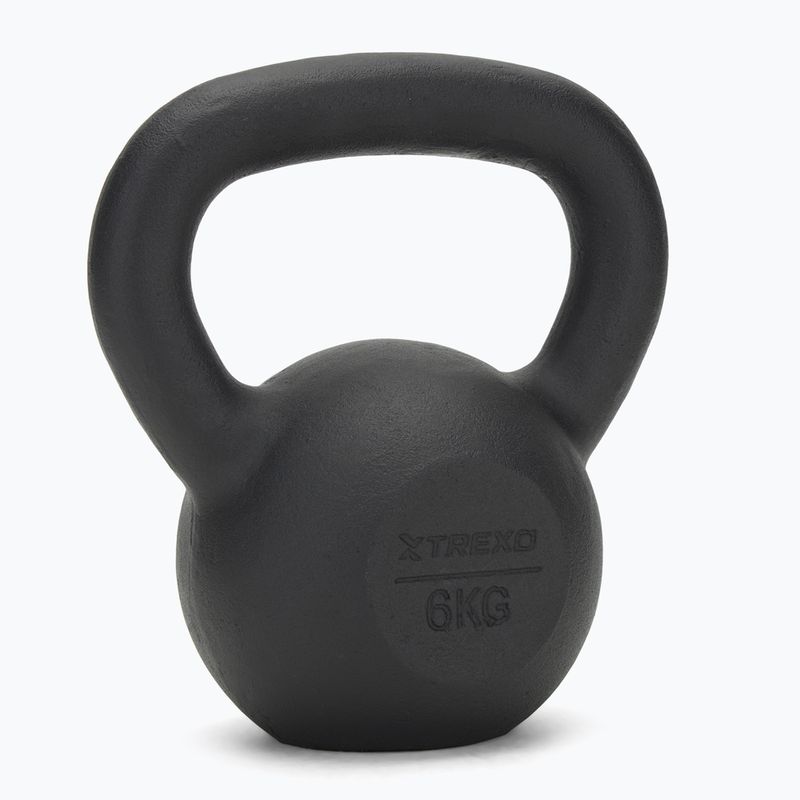 Kettlebell Żeliwny TREXO 6 kg czarny