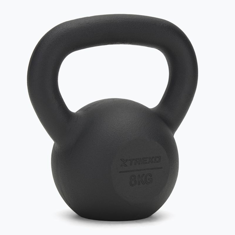 Kettlebelll Żeliwny TREXO 8 kg czarny