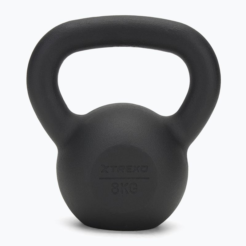 Kettlebelll Żeliwny TREXO 8 kg czarny 2