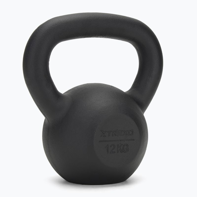 Kettlebell Żeliwny TREXO 12 kg czarny