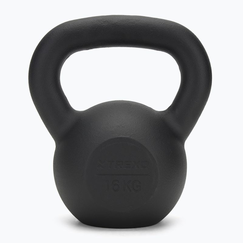 Kettlebell Żeliwny TREXO 16 kg czarny 2