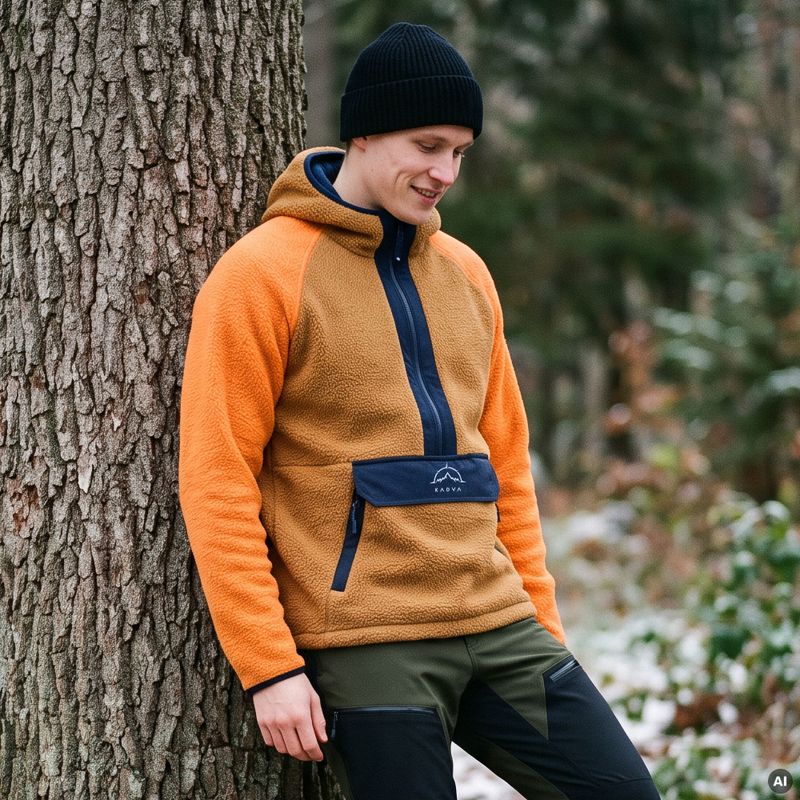 Bluza polarowa męska KADVA RODIA brązowy 10
