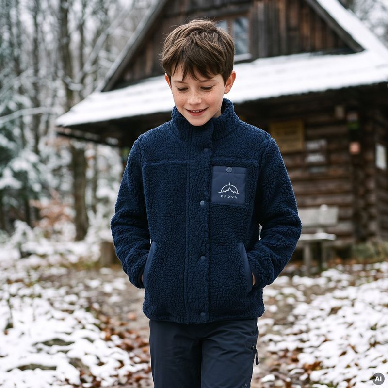 Bluza polarowa dziecięca KADVA Rodvik JR granatowy 11