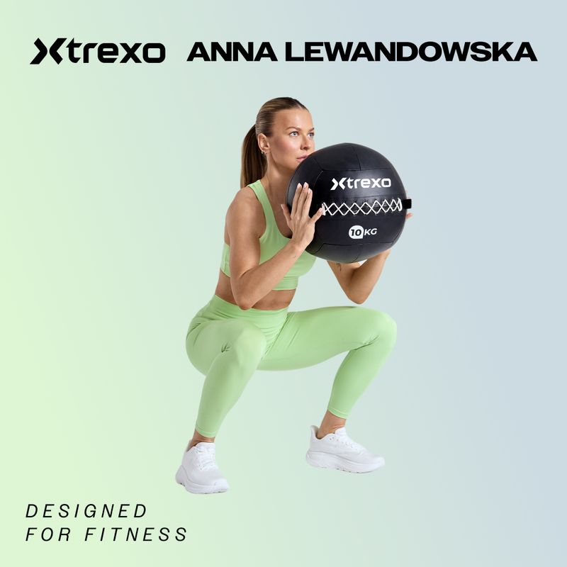 Piłka lekarska XTREXO Wall Ball 15 kg czarny 2